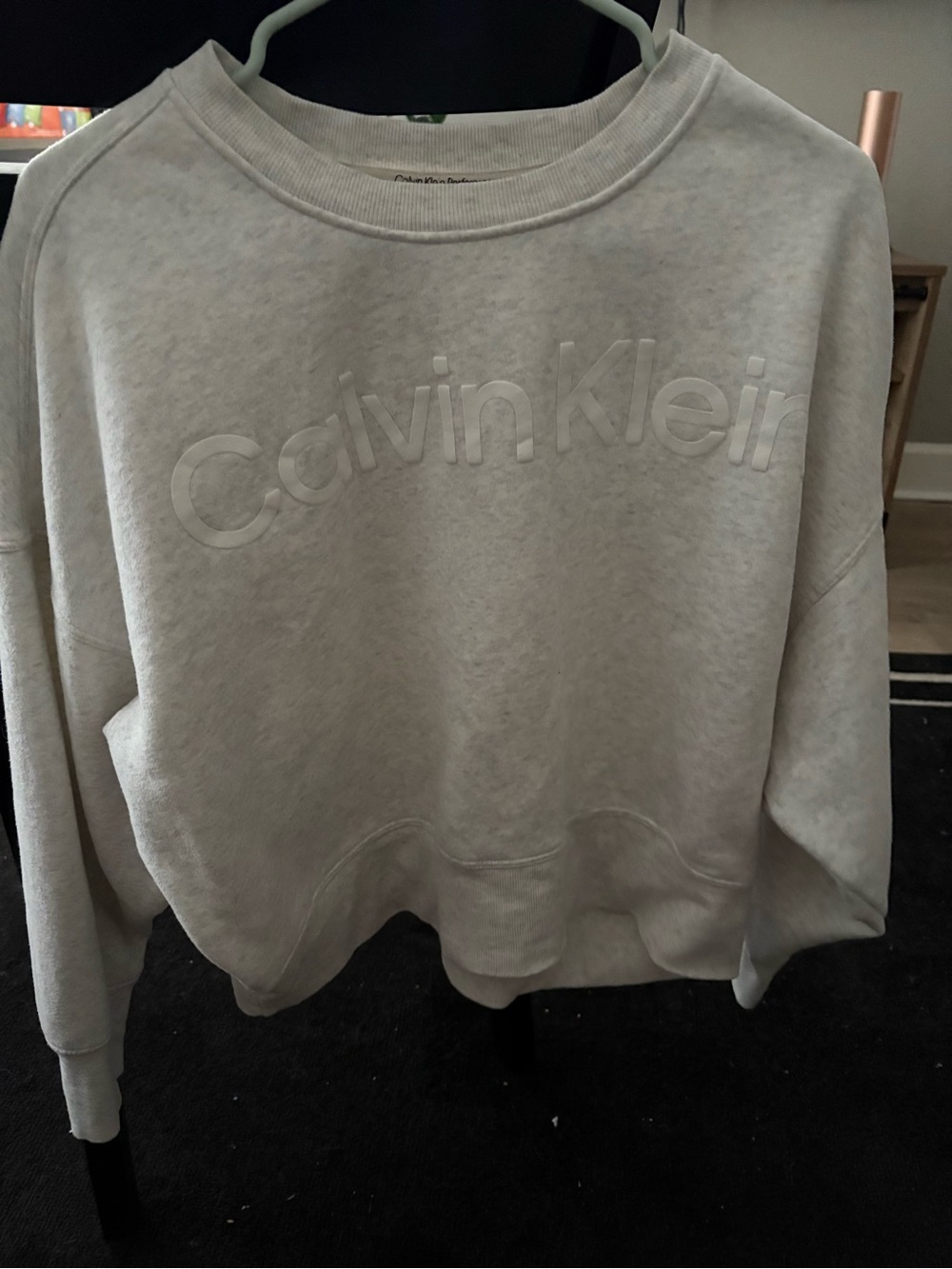 Calvin Klein Light Gray Embossed Logo Crewneck
